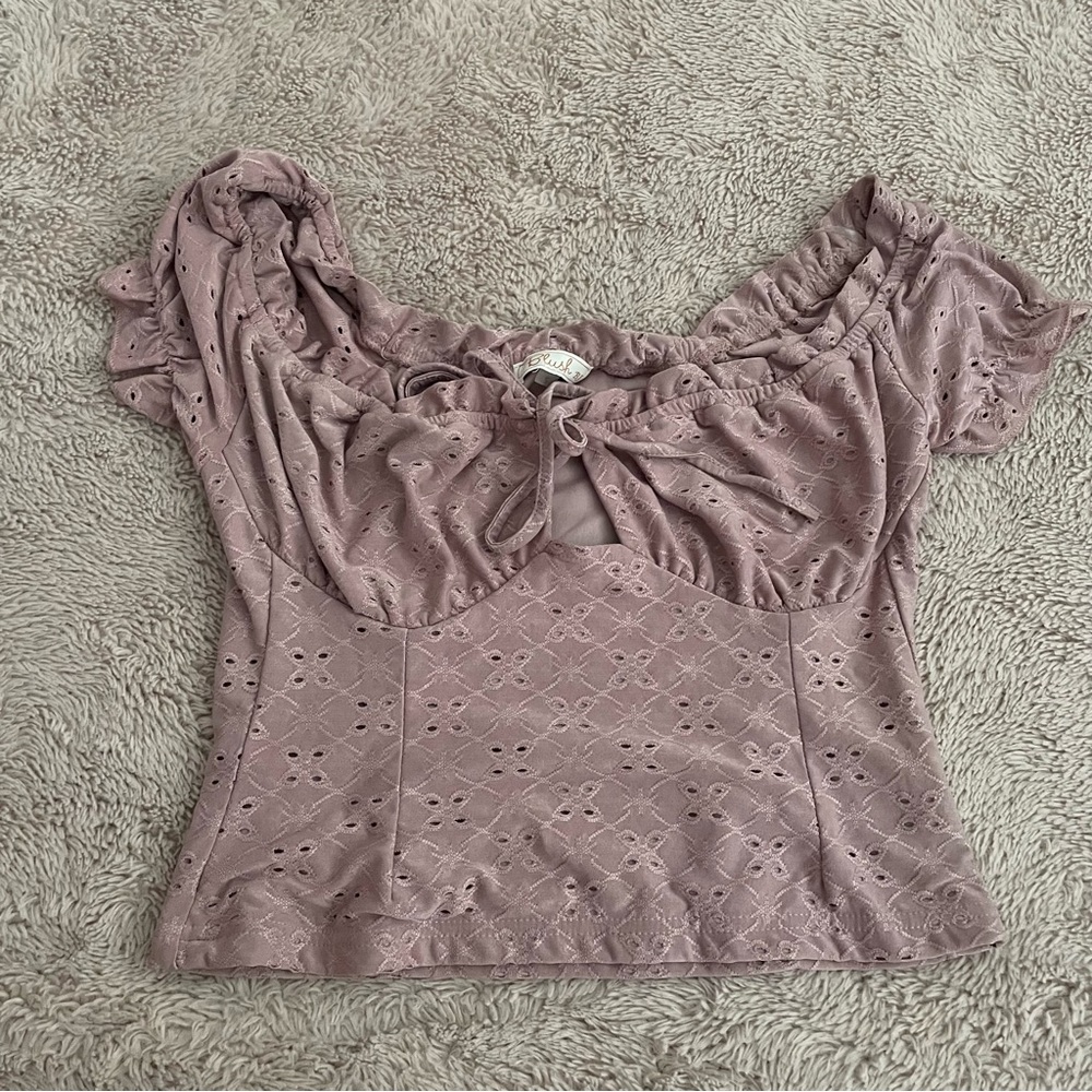 Eyelet Blouse Crop Top